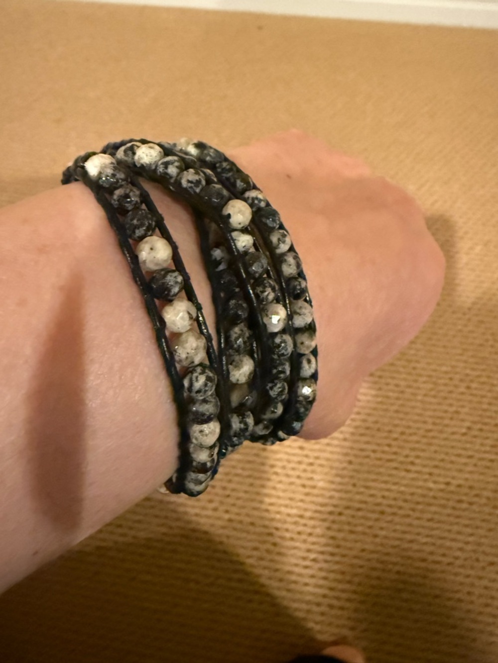 Chan Luu Black Onyx , Grey Real Beaded Wrap Bracelet